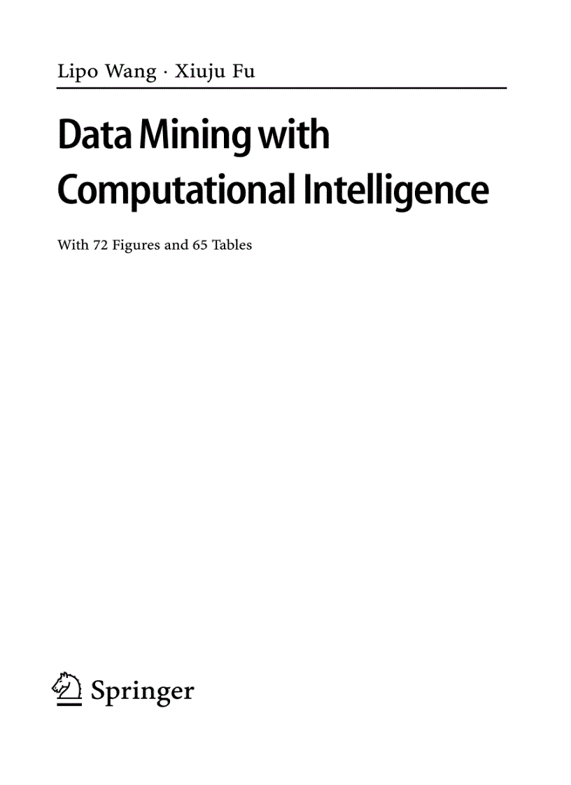 image for page Data Mining with Computational Intelligence