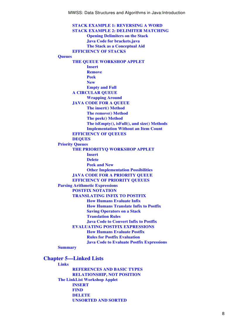 image for page Data Structures and Algorithms in Java 2nd Edition
