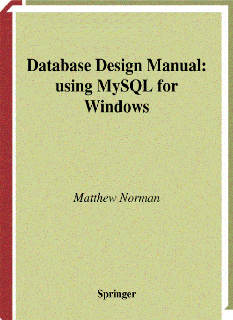 image for page Database Design Manual using MySQL for Windows