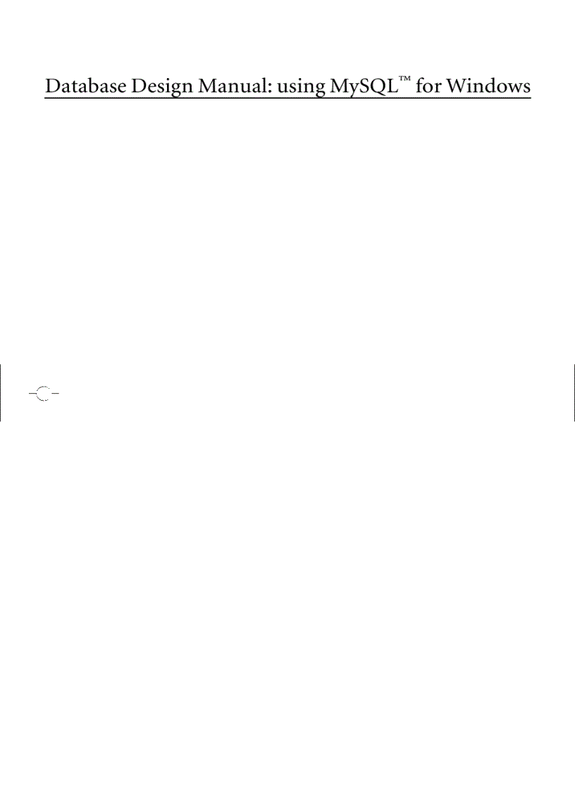 image for page Database Design Manual using MySQL for Windows
