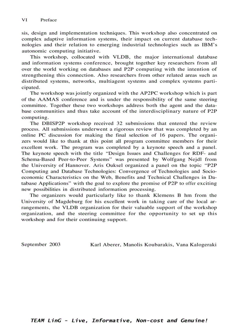 image for page Databases Information Systems and Peer to Peer Computing Second International Workshop