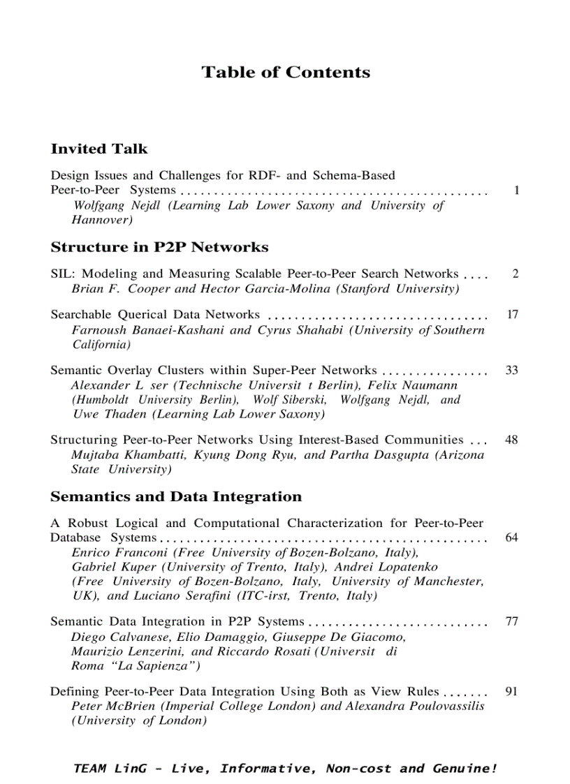 image for page Databases Information Systems and Peer to Peer Computing Second International Workshop