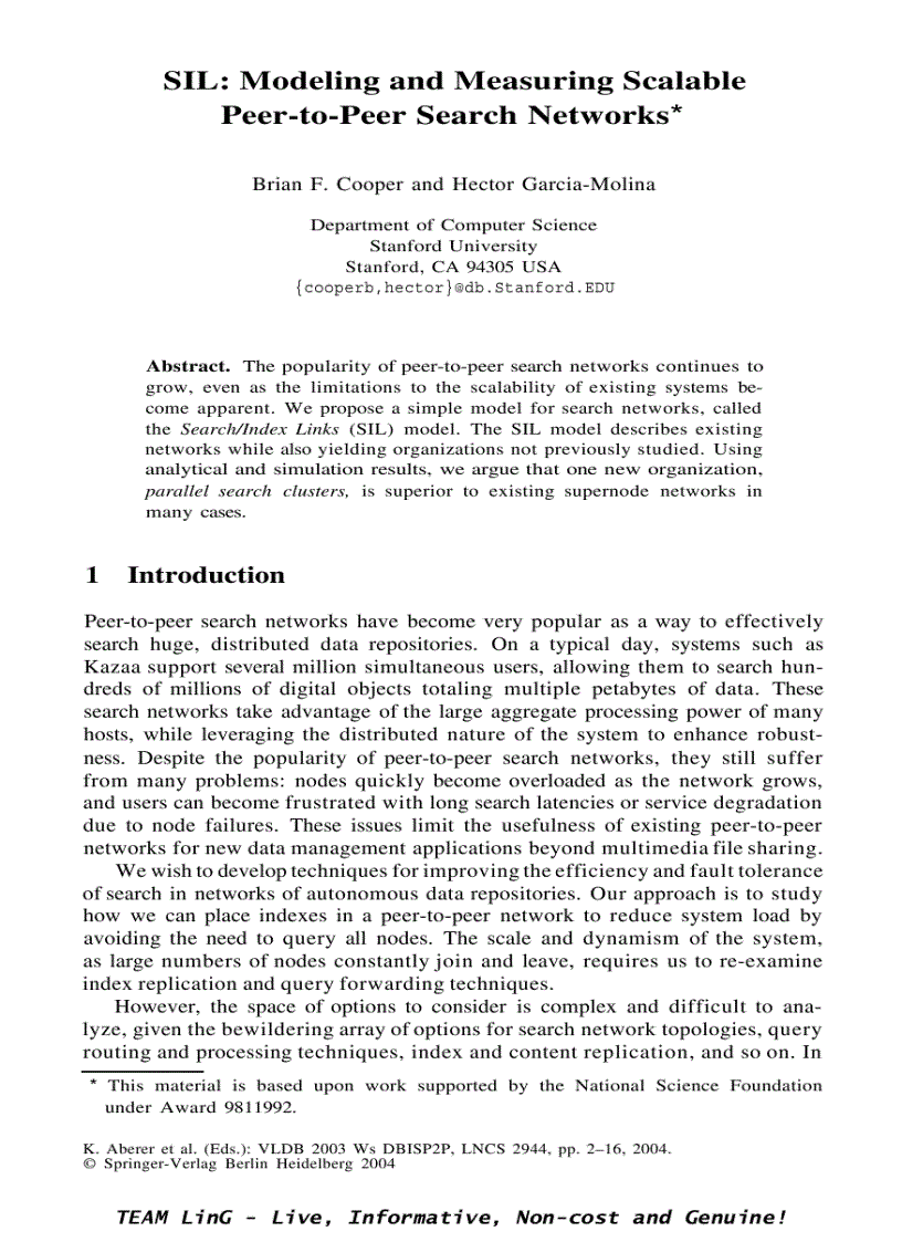image for page Databases Information Systems and Peer to Peer Computing Second International Workshop