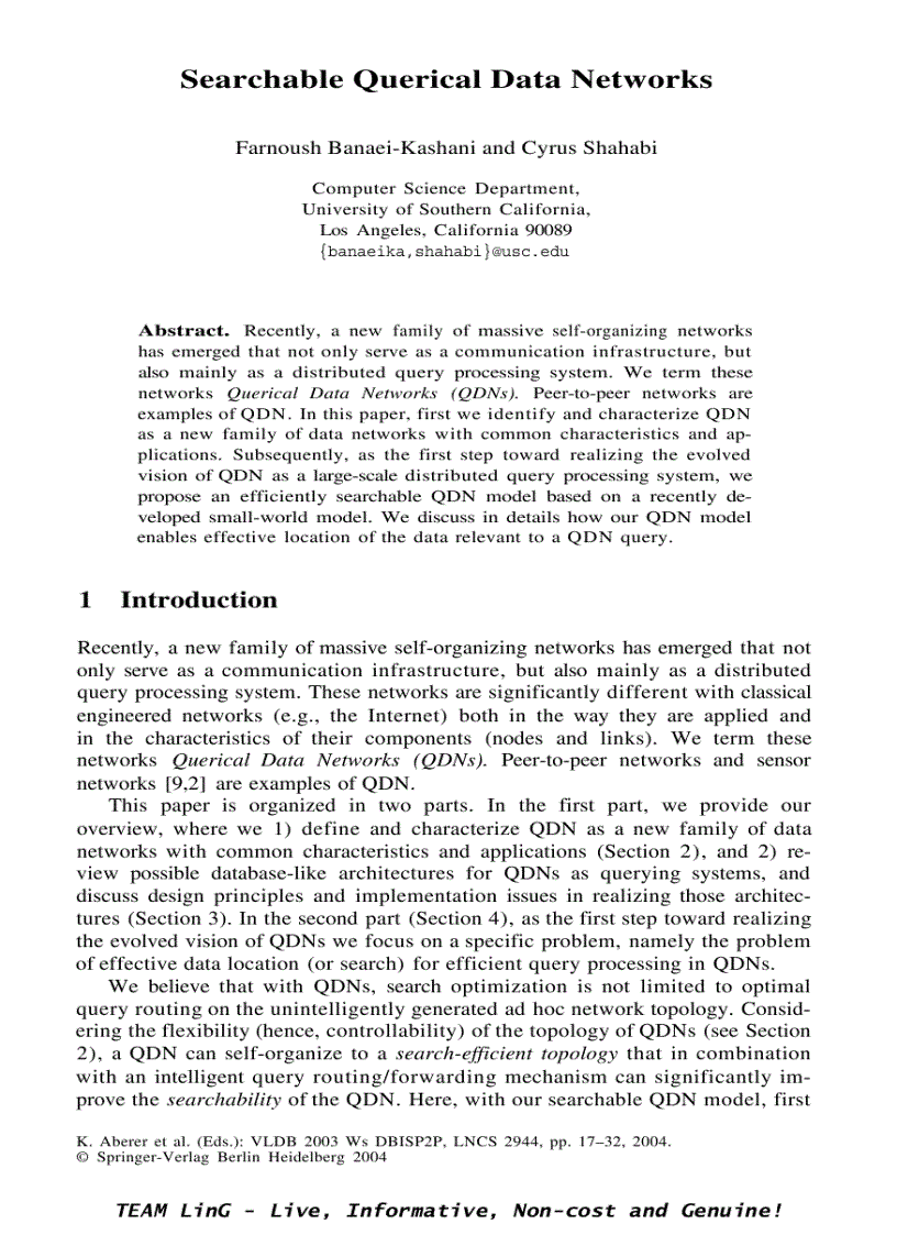 image for page Databases Information Systems and Peer to Peer Computing Second International Workshop