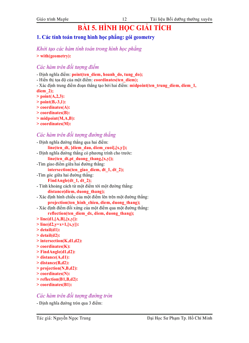 image for page Giáo Trình Cơ Bản Maple