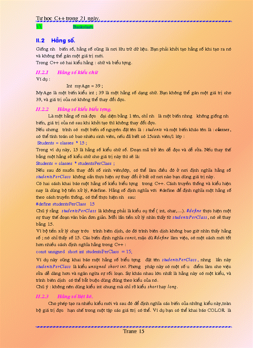 image for page Giáo Trình Lập Trình C Trong 21 Ngày