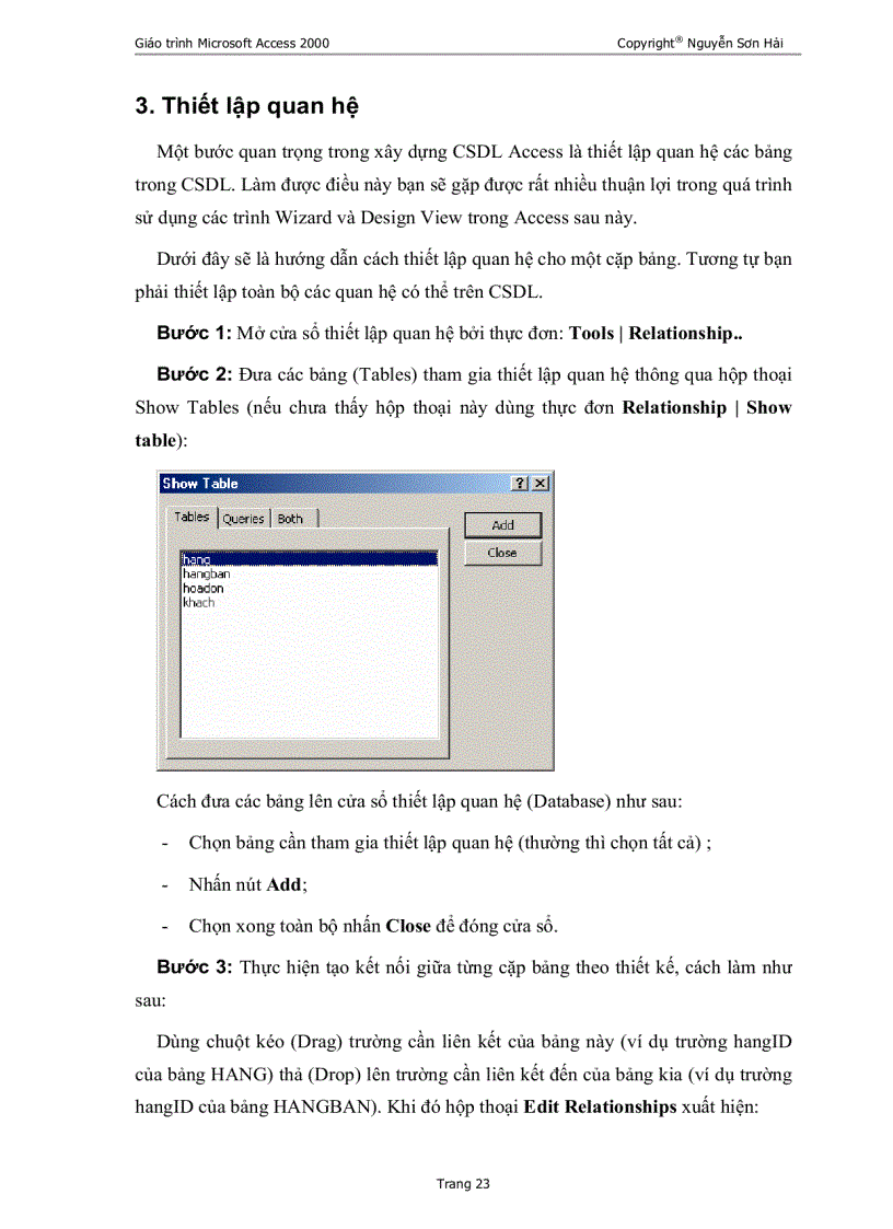 image for page Giáo Trình MS Access 2000