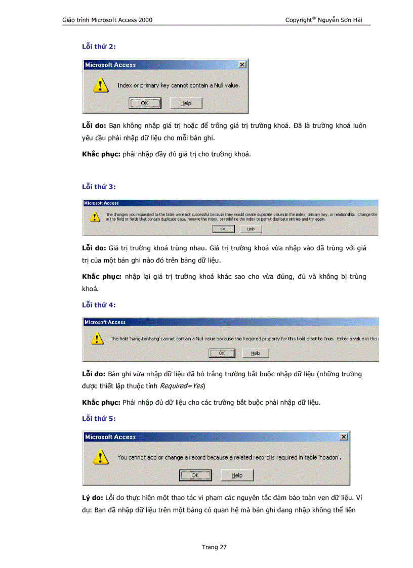 image for page Giáo Trình MS Access 2000