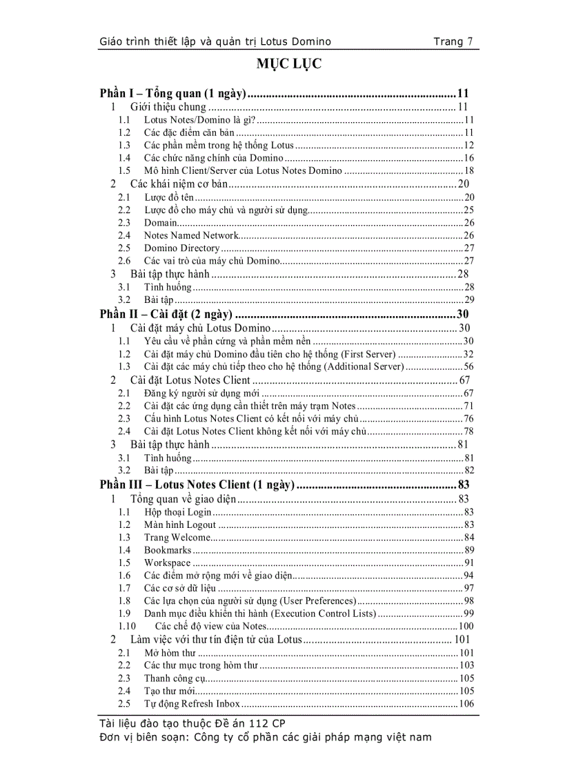 image for page Giáo trình thiết lập và quản trị Lotus Domino