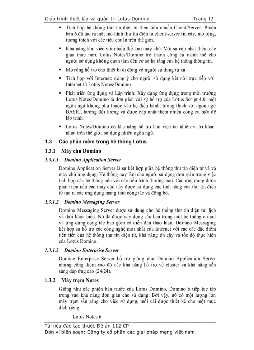 image for page Giáo trình thiết lập và quản trị Lotus Domino