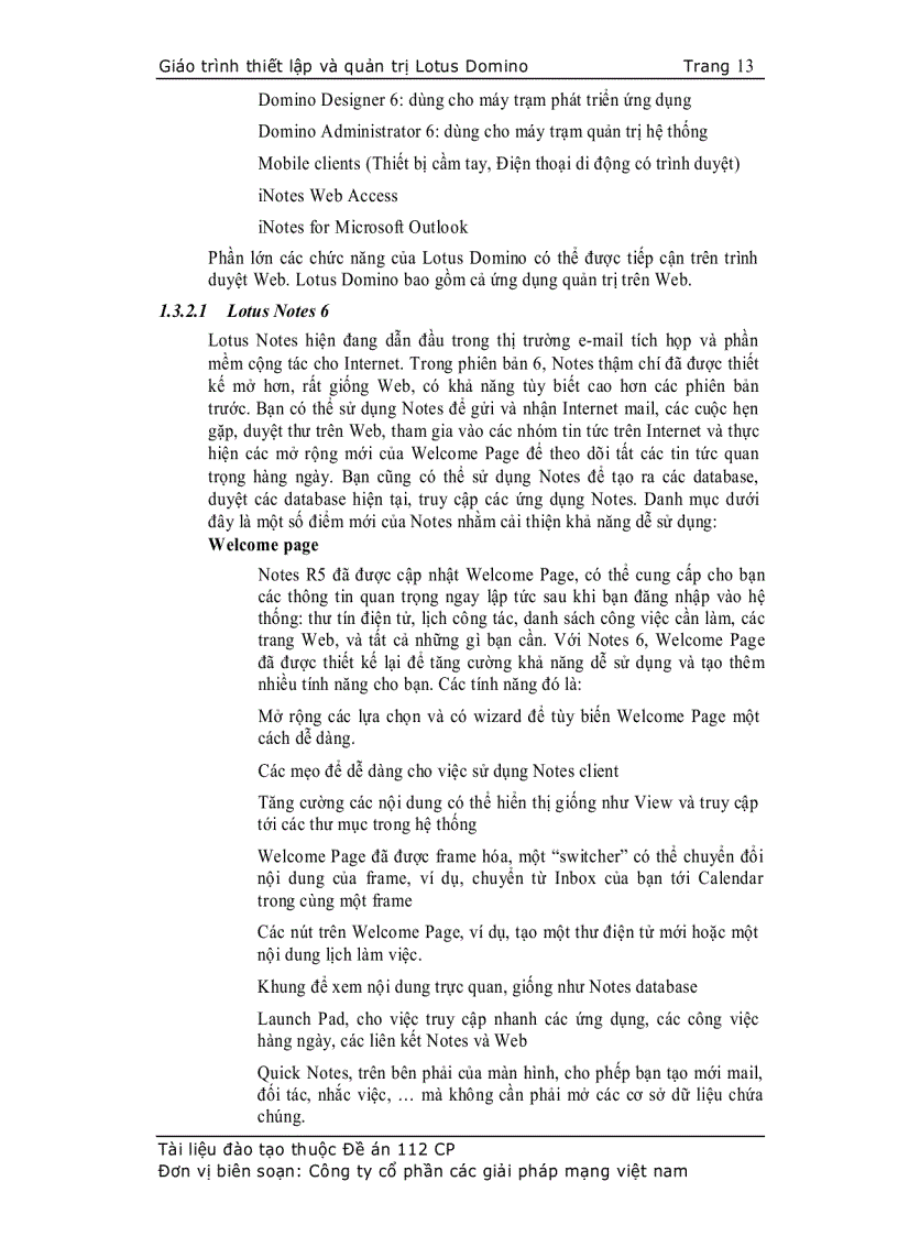 image for page Giáo trình thiết lập và quản trị Lotus Domino