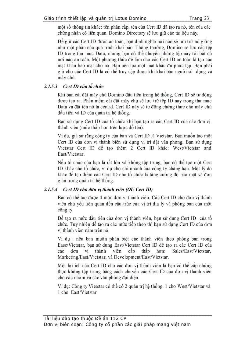 image for page Giáo trình thiết lập và quản trị Lotus Domino