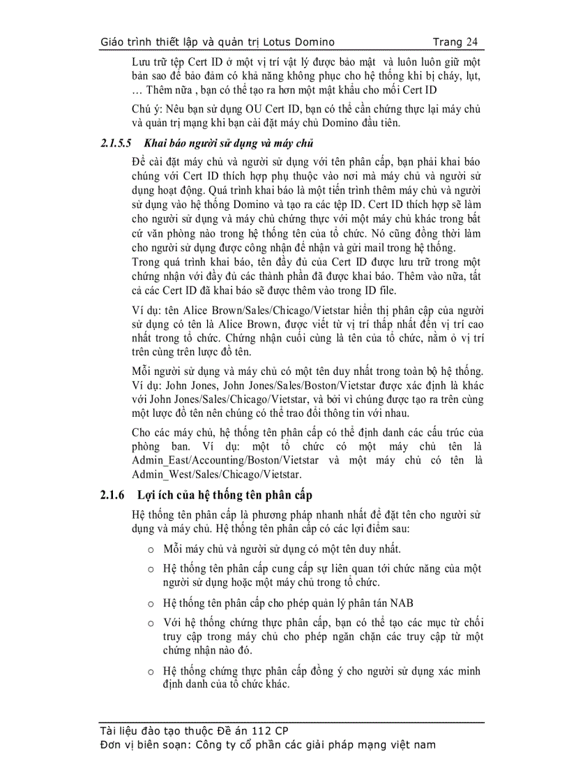 image for page Giáo trình thiết lập và quản trị Lotus Domino