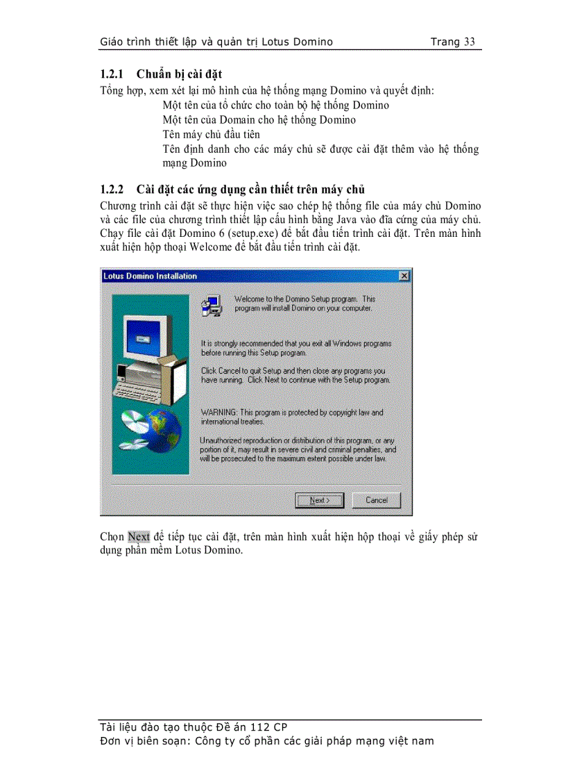 image for page Giáo trình thiết lập và quản trị Lotus Domino