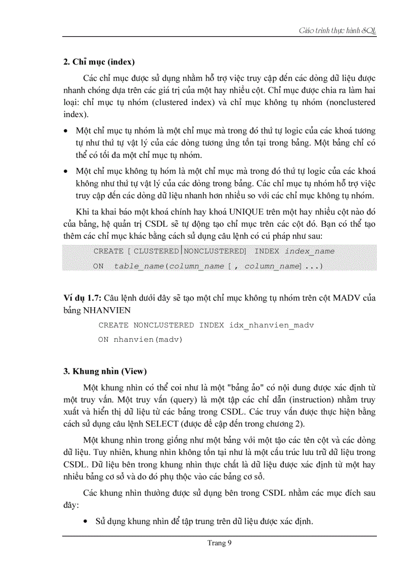 image for page Giáo Trình Thực Hành SQL