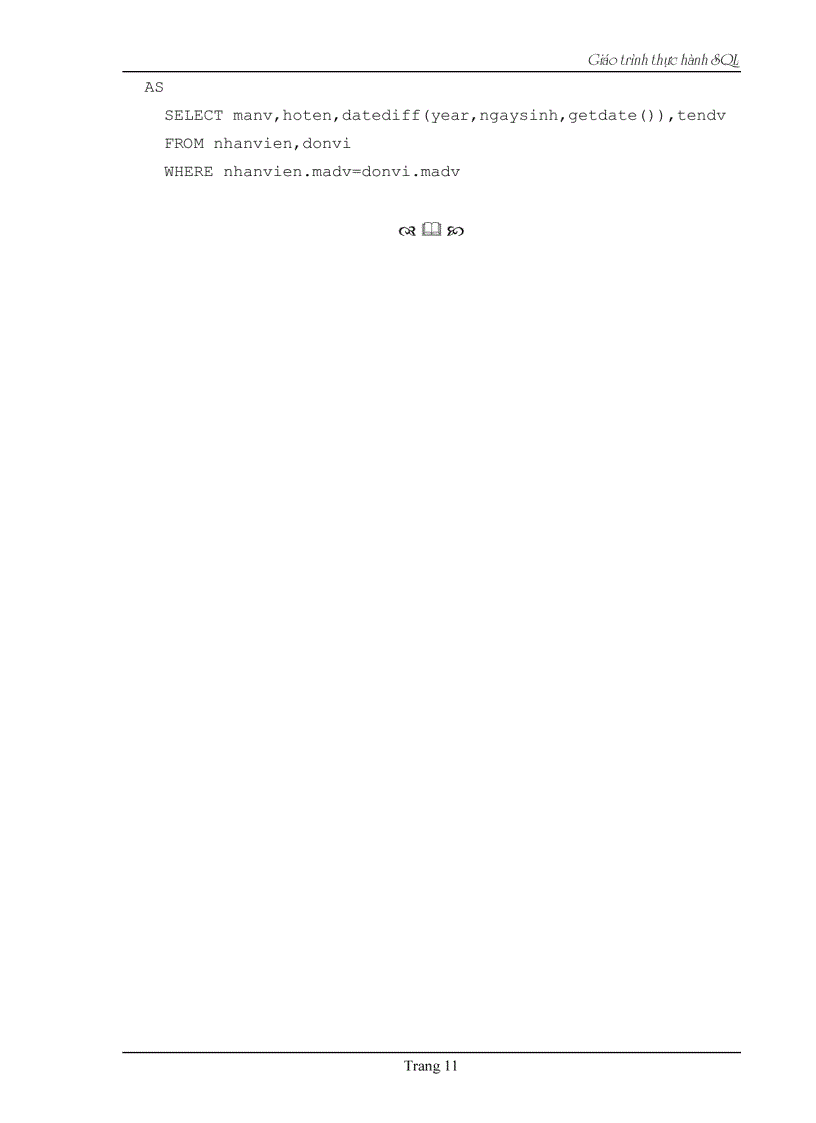 image for page Giáo Trình Thực Hành SQL