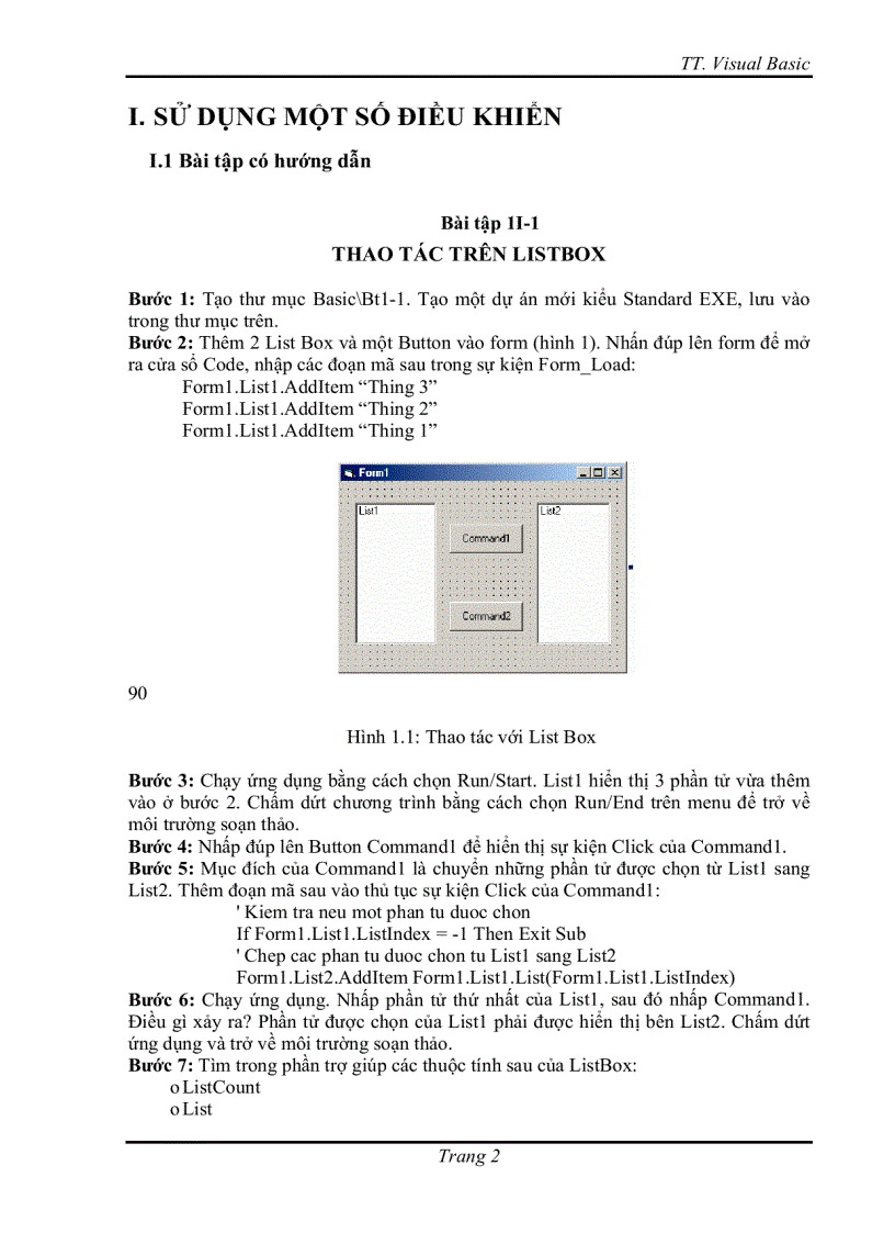 Giáo Trình Và Bài Tập Visual Basic