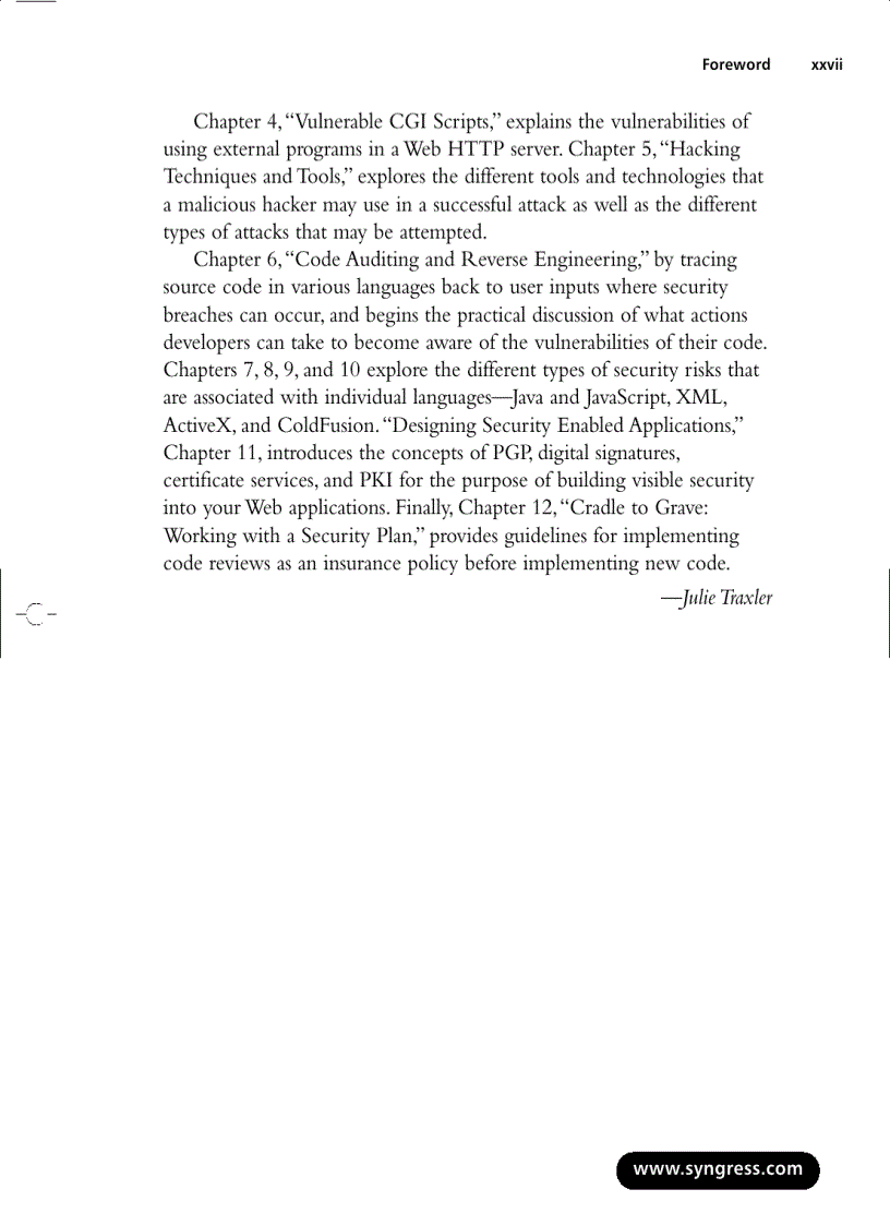 image for page Hack Proofing Web Applications