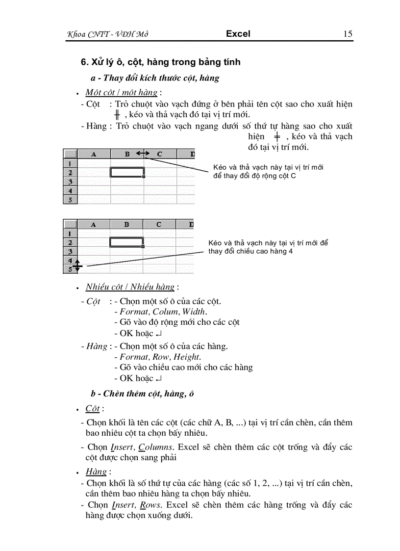 image for page Hướng Dẫn Làm Quen Với Excell