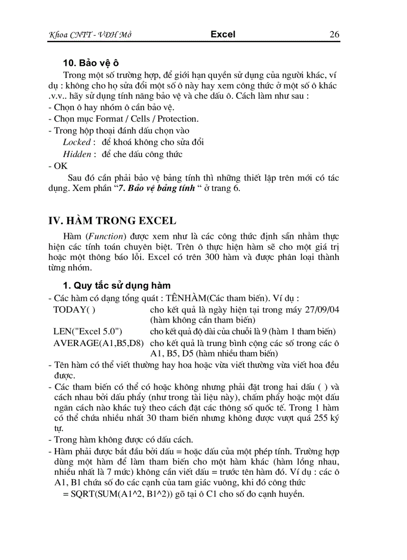 image for page Hướng Dẫn Làm Quen Với Excell