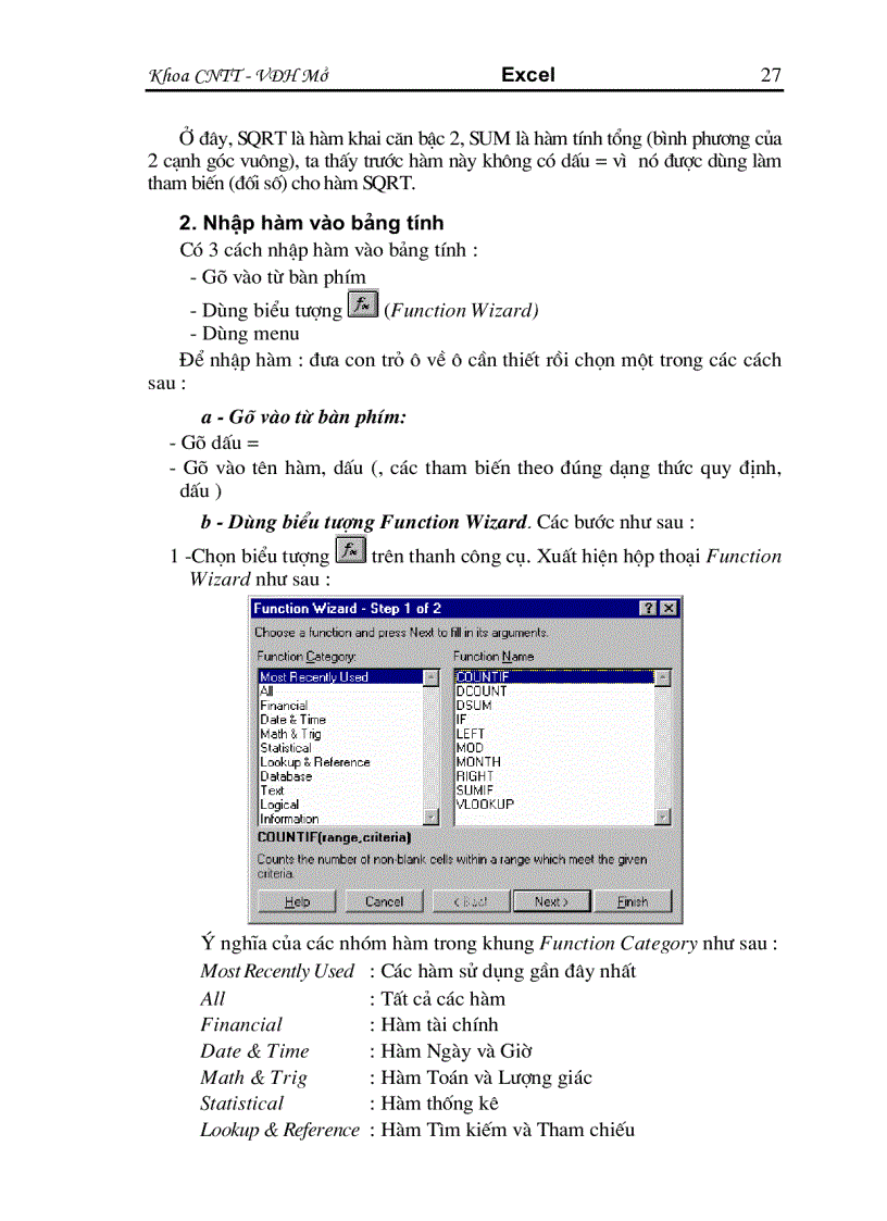 image for page Hướng Dẫn Làm Quen Với Excell