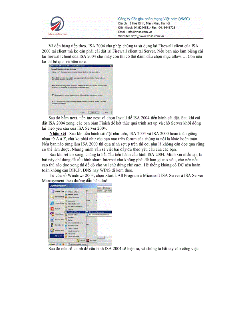 image for page Hướng dẩn setup Microsoft ISA 2004