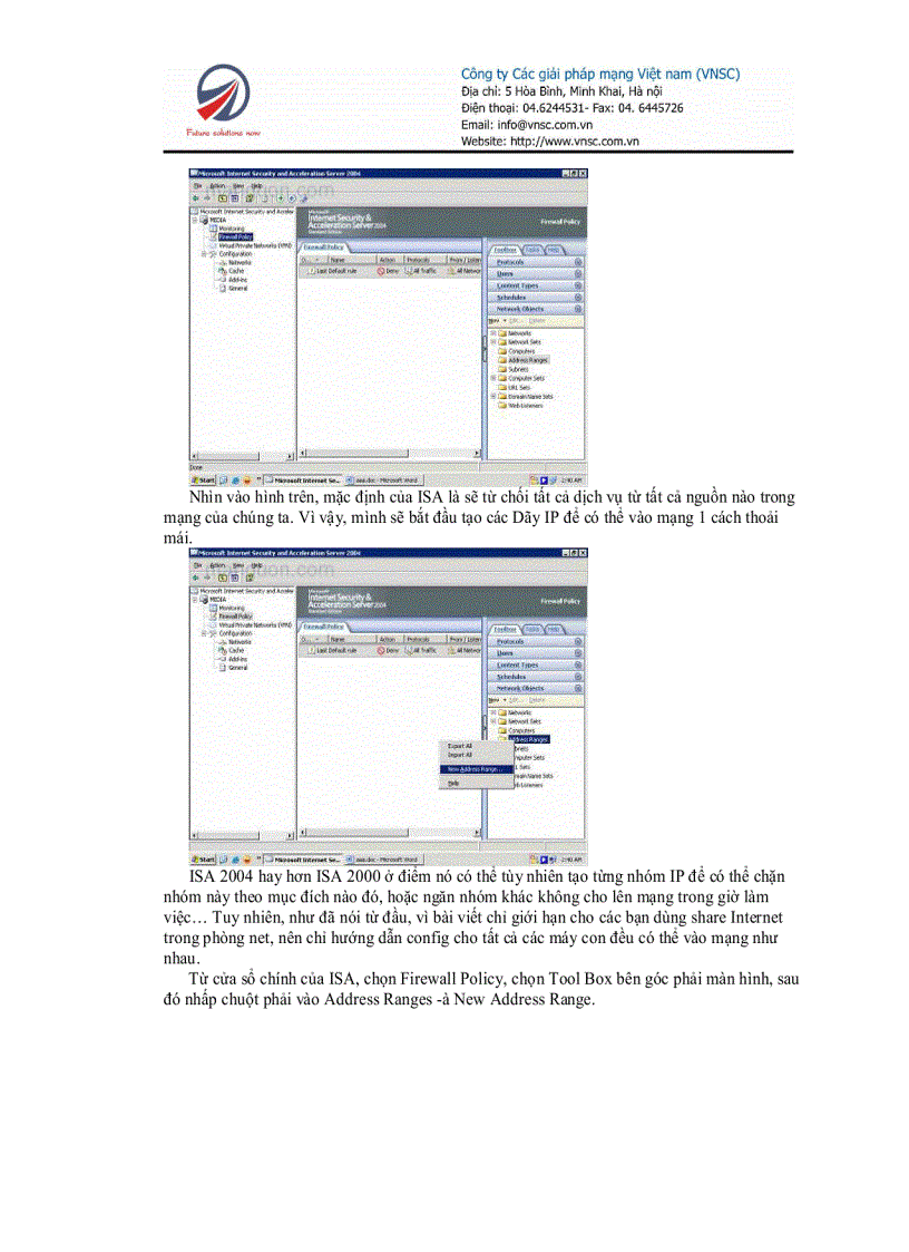 image for page Hướng dẩn setup Microsoft ISA 2004