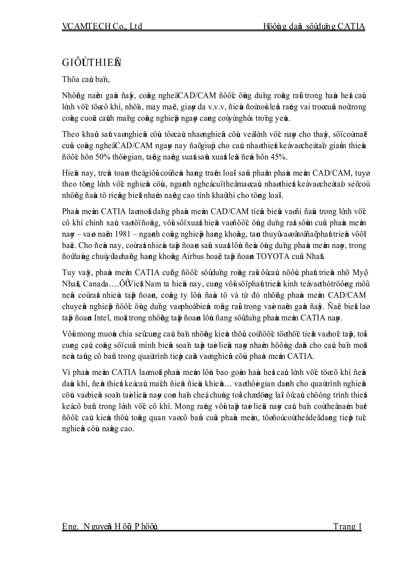 image for page Hướng Dẫn Sử Dụng Phần Mềm Catia