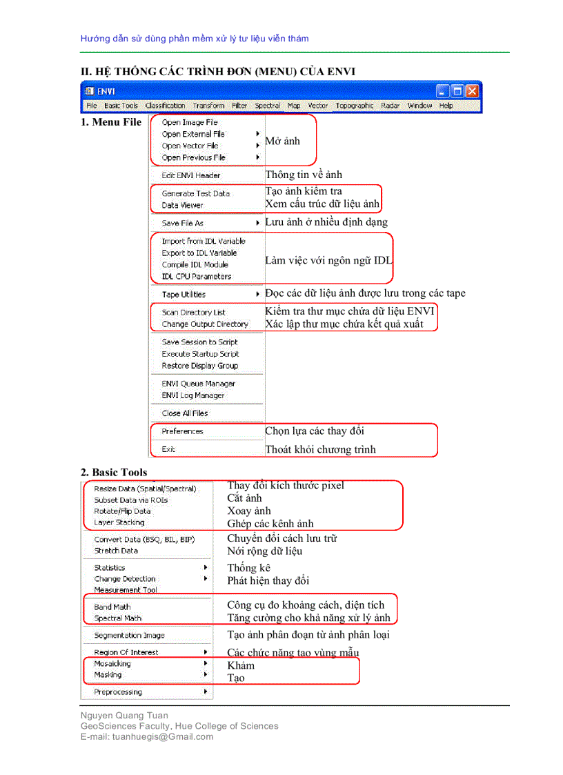 Hướng dẫn sử dụng phần mềm viễn thám ENVI
