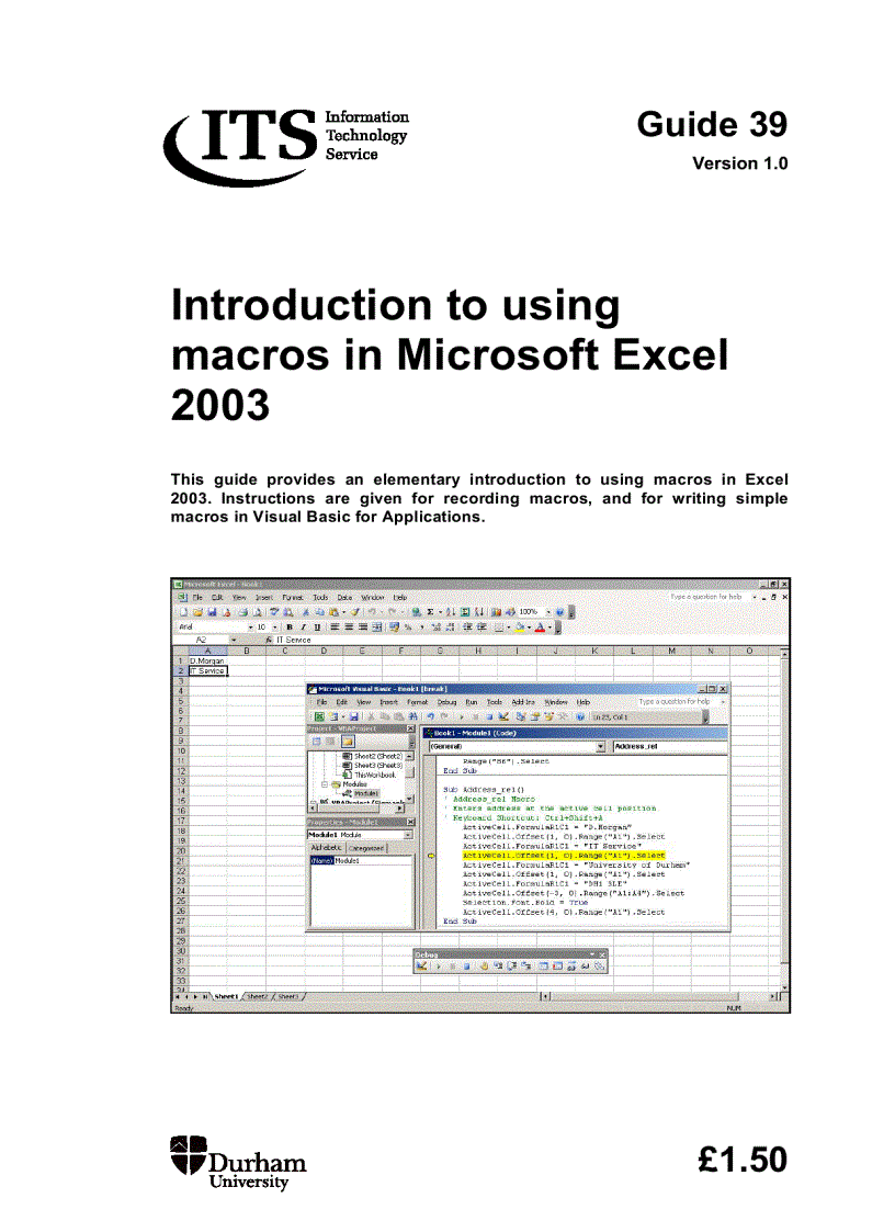 image for page Introduction to using Macros in Microsoft Excel 2003