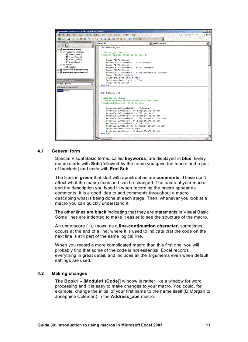 image for page Introduction to using Macros in Microsoft Excel 2003