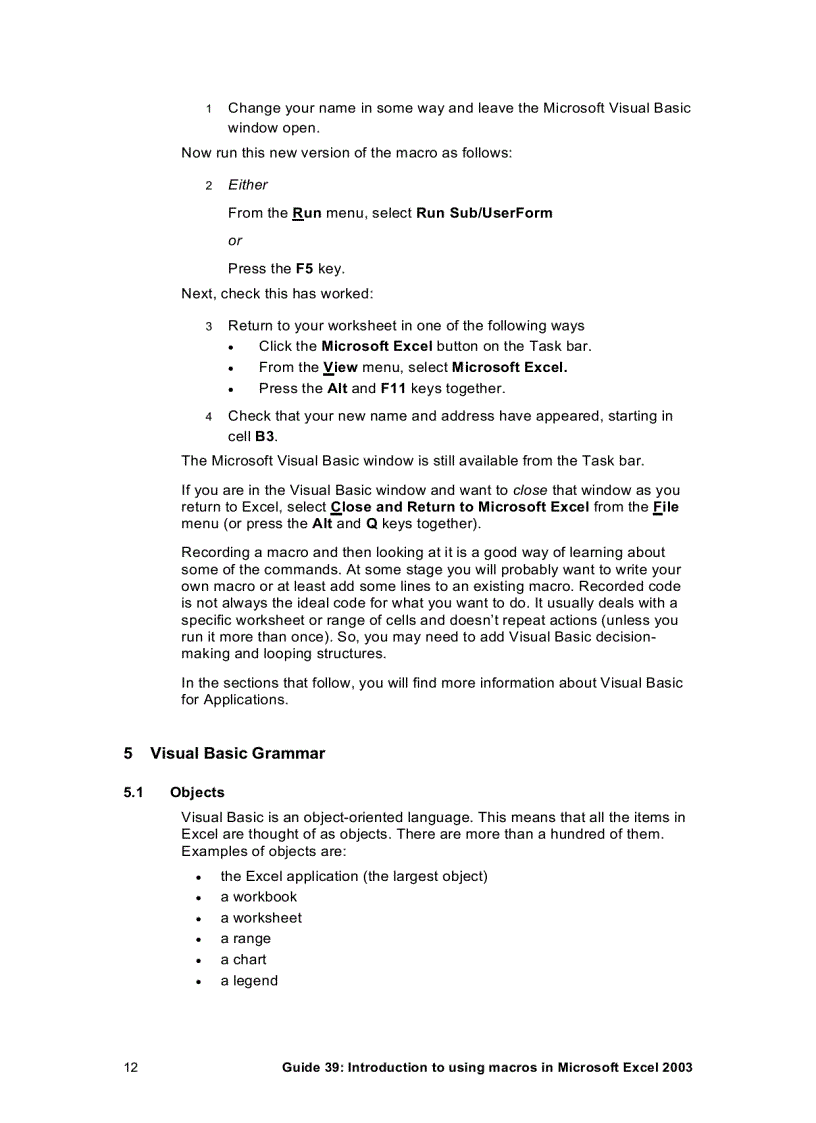 image for page Introduction to using Macros in Microsoft Excel 2003