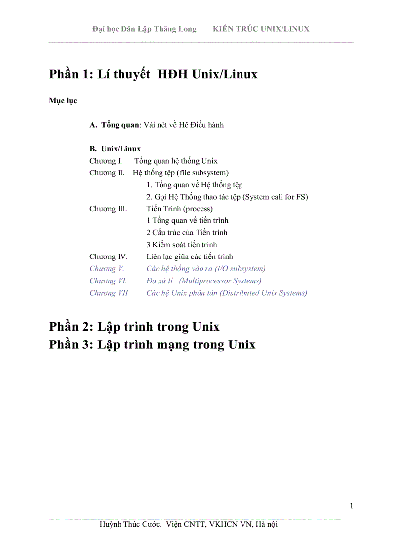 image for page Kiến trúc Unix Linux 1