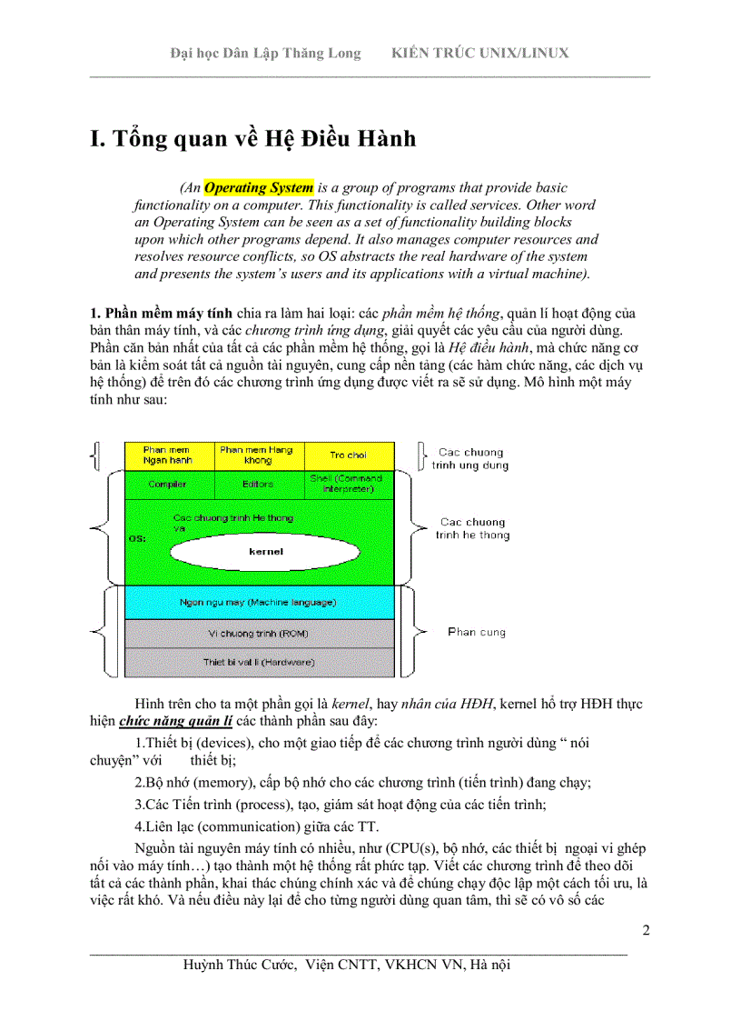 image for page Kiến trúc Unix Linux 1