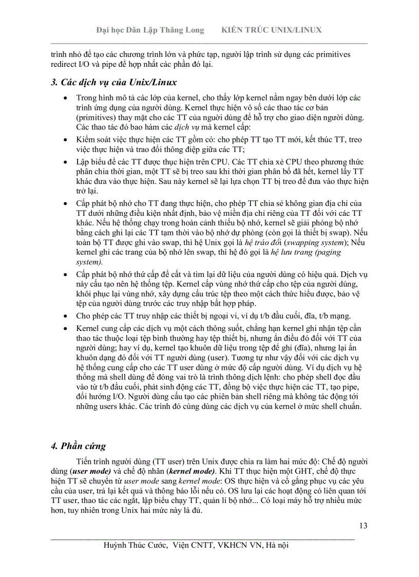image for page Kiến trúc Unix Linux 1