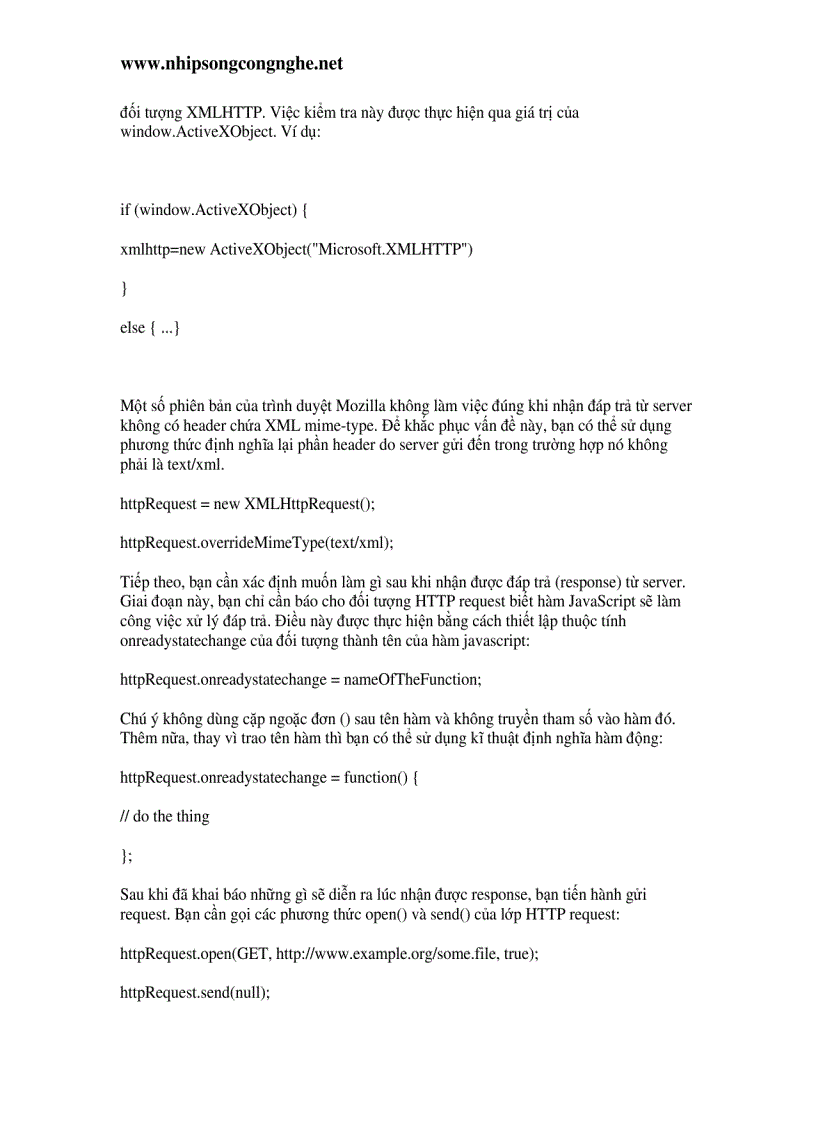 image for page Kỹ thuật lập trình Ajax