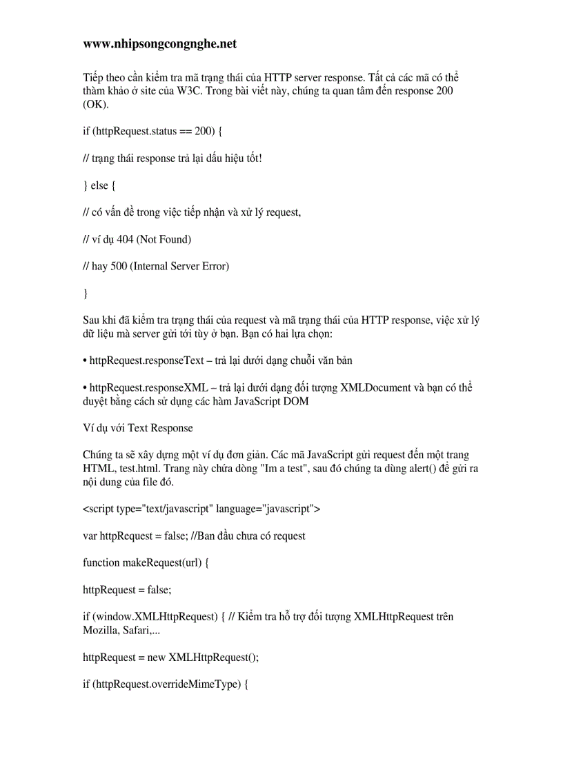 image for page Kỹ thuật lập trình Ajax