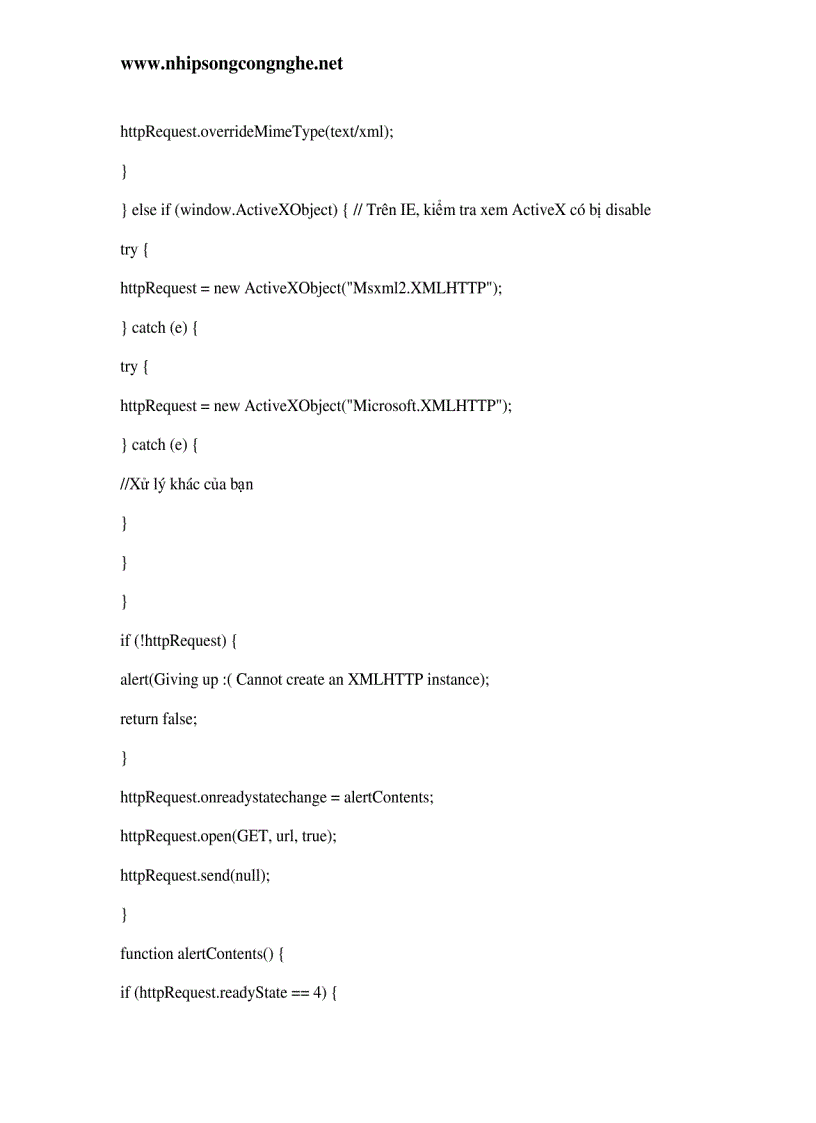 image for page Kỹ thuật lập trình Ajax