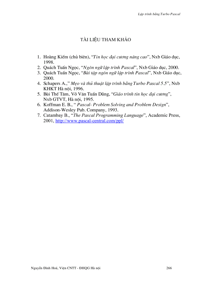 image for page Lập trình bằng Turbo Pascal