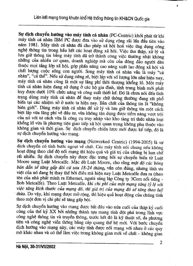 image for page Liên kết mạng trong khuôn khổ HTTT KHCN Quốc gia