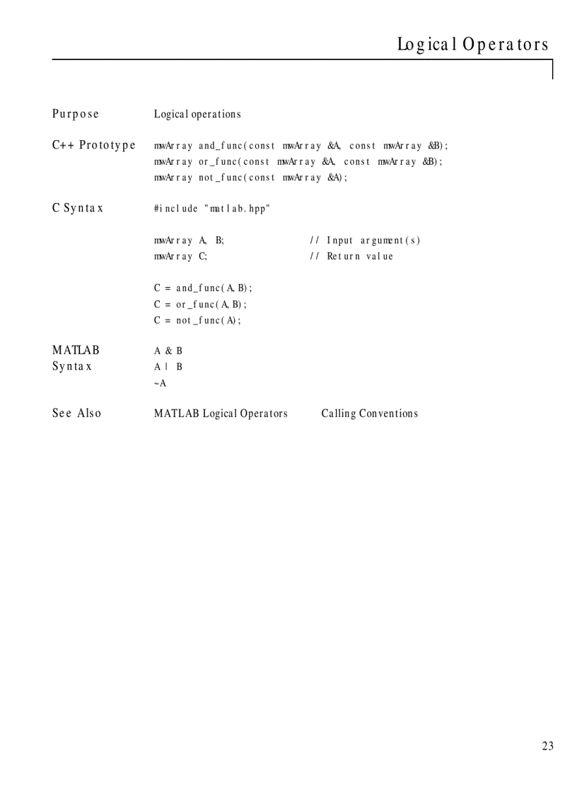 image for page Matlab C Math Library