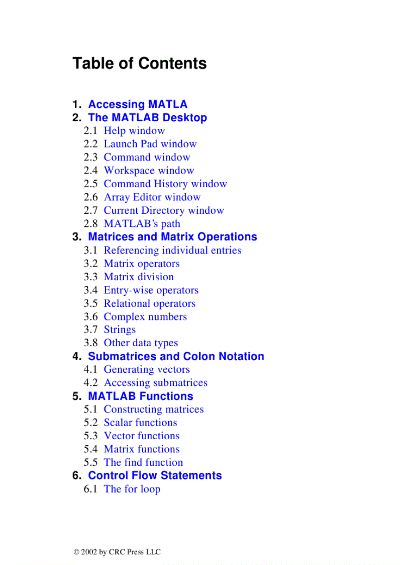 image for page MATLAB Primer 6th Edition