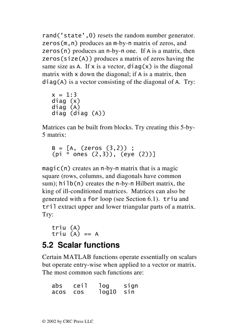 image for page MATLAB Primer 6th Edition