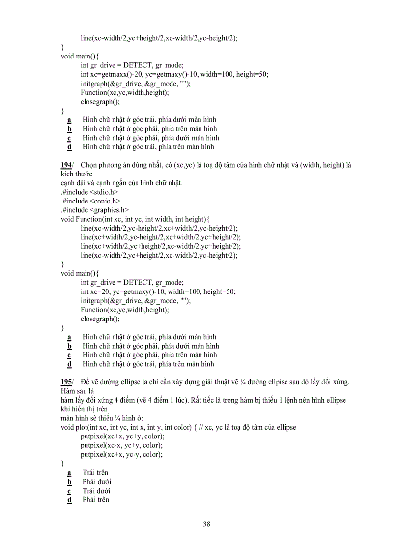 image for page Ngân hàng đề thi Kỹ thuật đồ họa