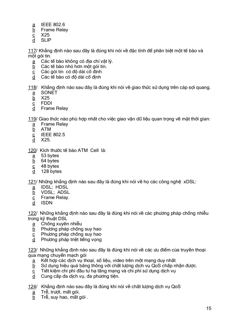 image for page Ngân hàng đề thi Mạng máy tính