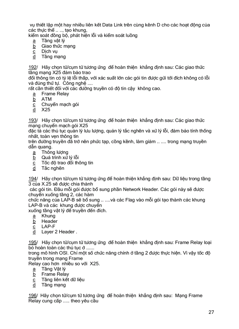 image for page Ngân hàng đề thi Mạng máy tính