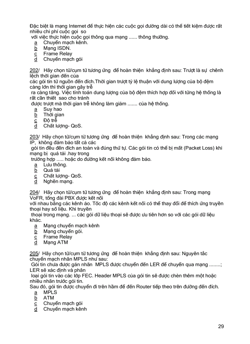 image for page Ngân hàng đề thi Mạng máy tính