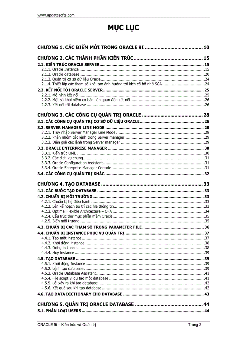 image for page Oracle Kiến Trúc Và Quản Trị 1