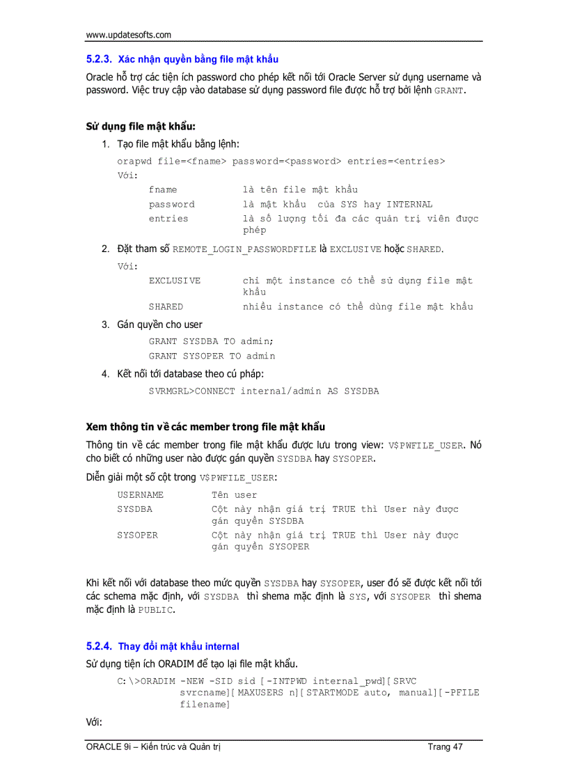 image for page Oracle Kiến Trúc Và Quản Trị 1