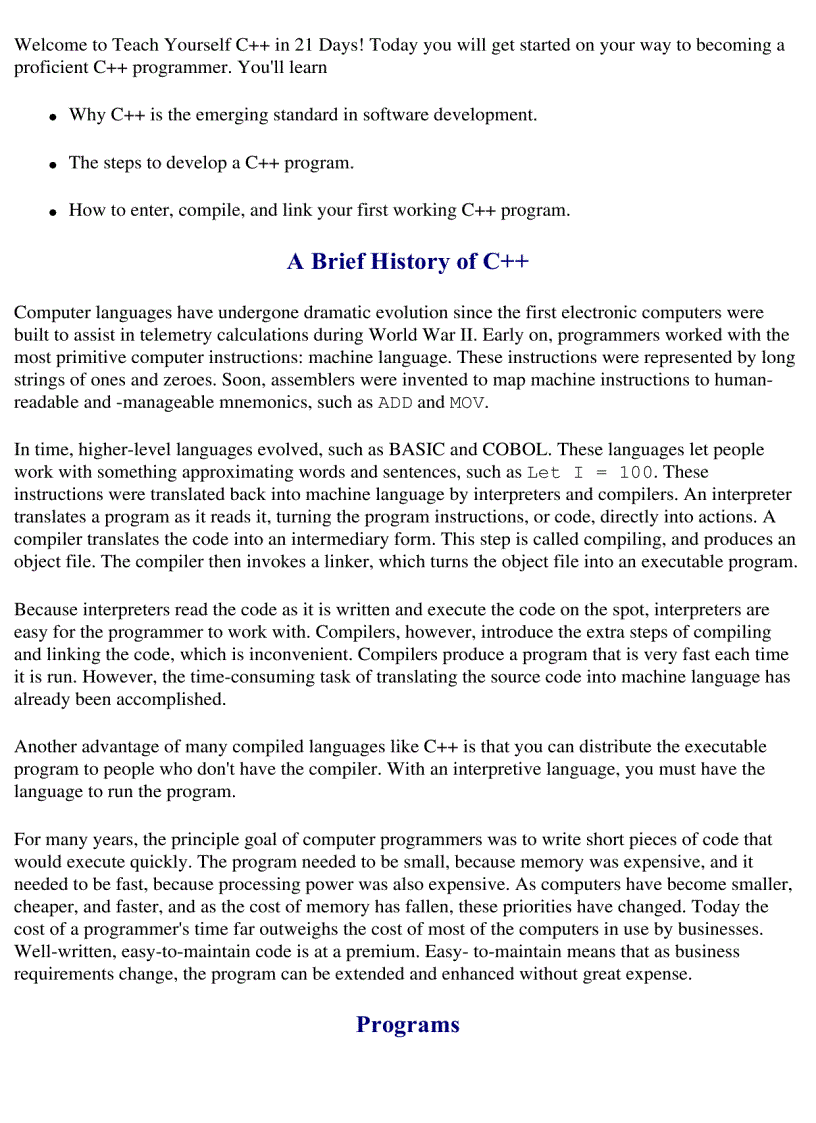 image for page Sams Teach Yourself C in 21 Days 5th Edition